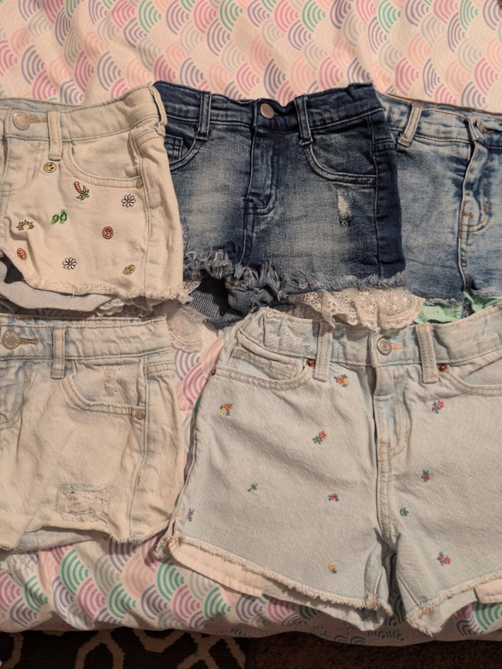 Kids Girls jean shorts LOT(5) size 6-7